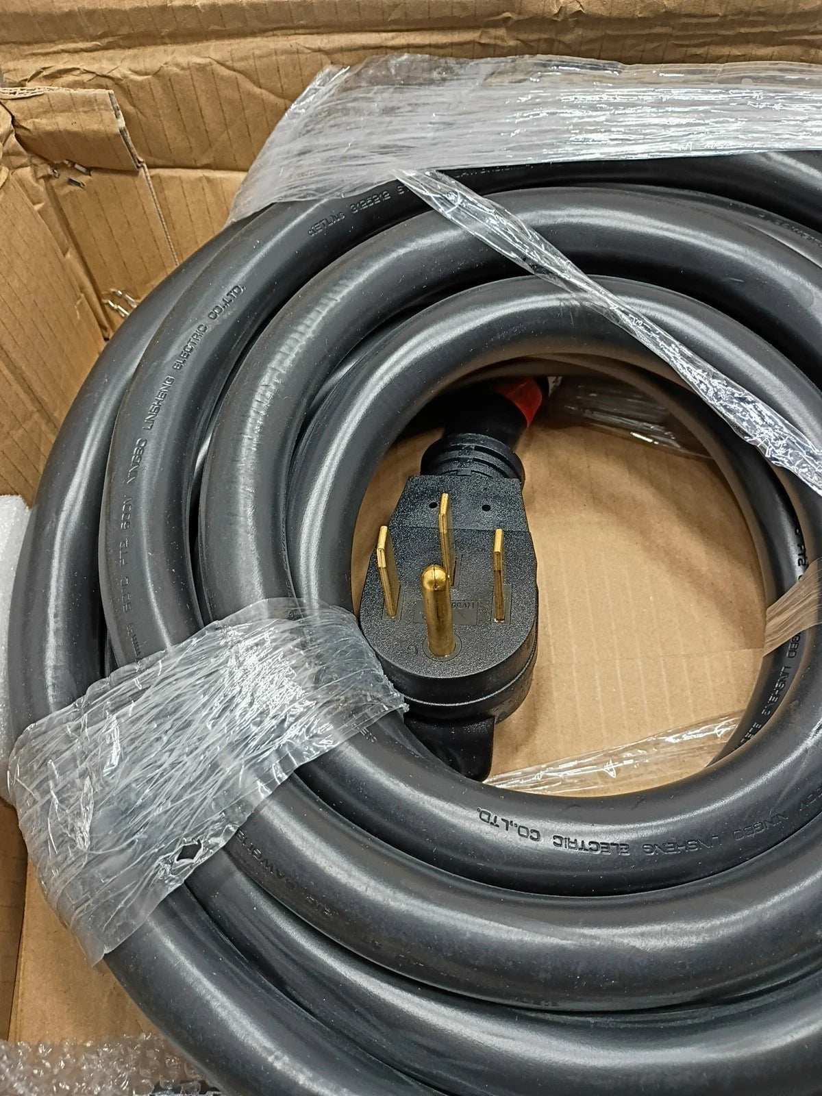 50' Ningbo Linsheng 3125212 R.V. Power Cord 600V 50A 6AWG STW 3/C w/Handle