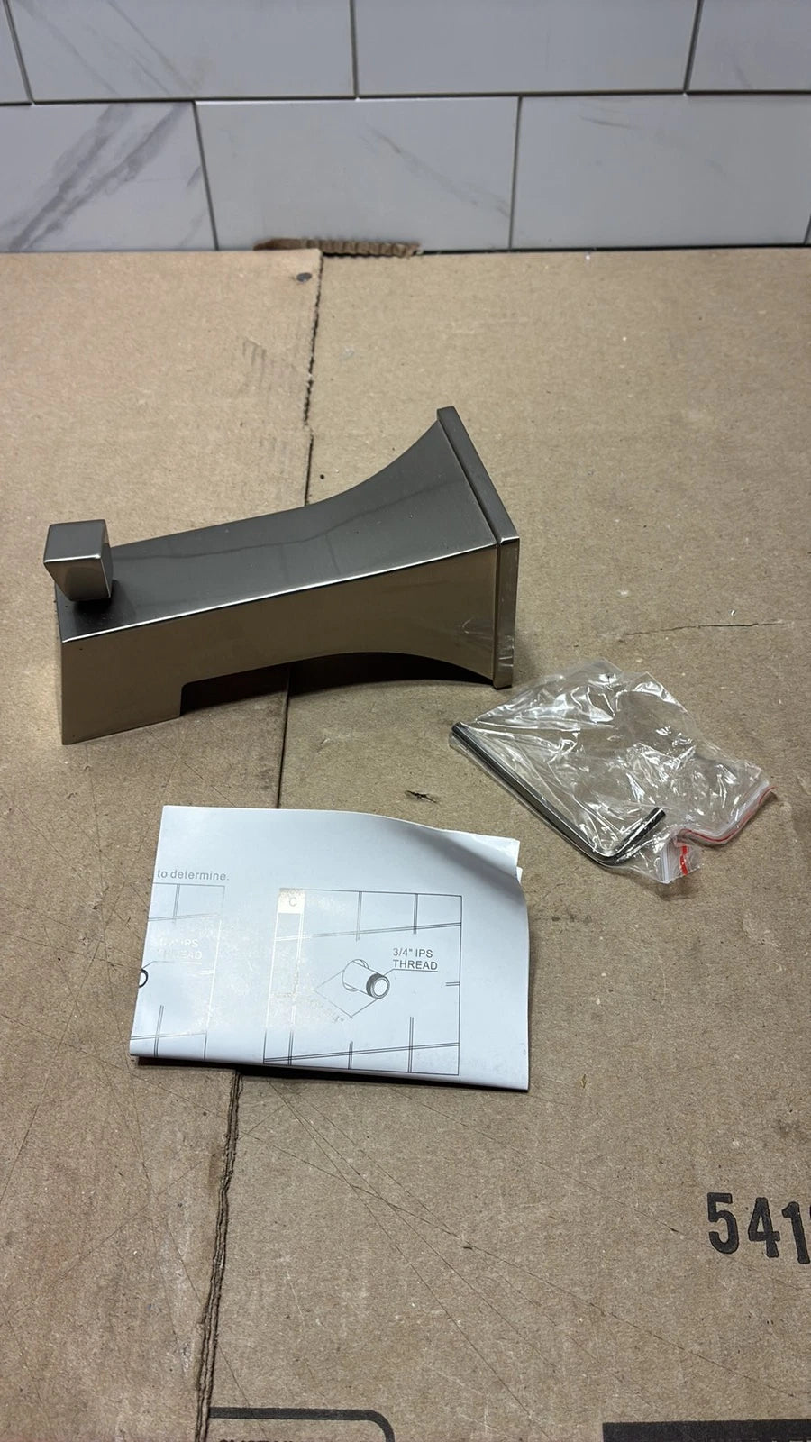 Bath Tub Spout with Slip Fit Connection and Pull-Up Diverter in Brushed Nickel