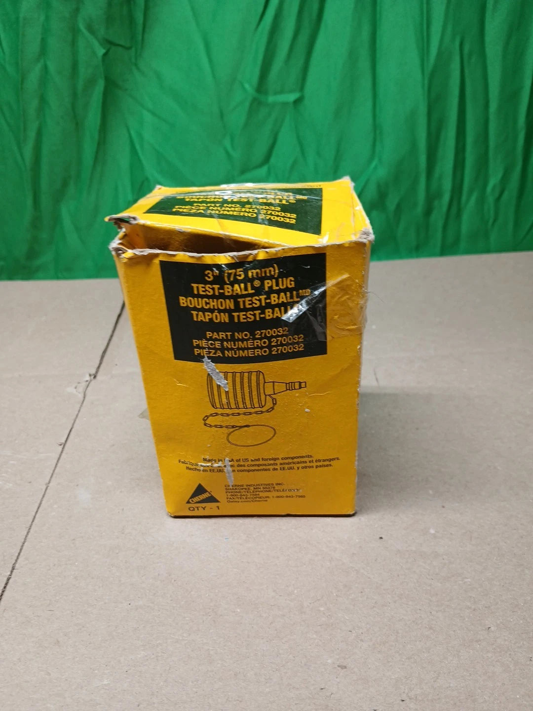 CHERNE 3 in. Rubber Test-Ball Pipe Plug 270032 NEW OPEN BOX