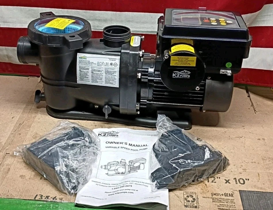 K2 Pumps Pool Pump 1.5 Hp Variable Speed 230 Volt Doe & Cec Compliant PARTS ONLY