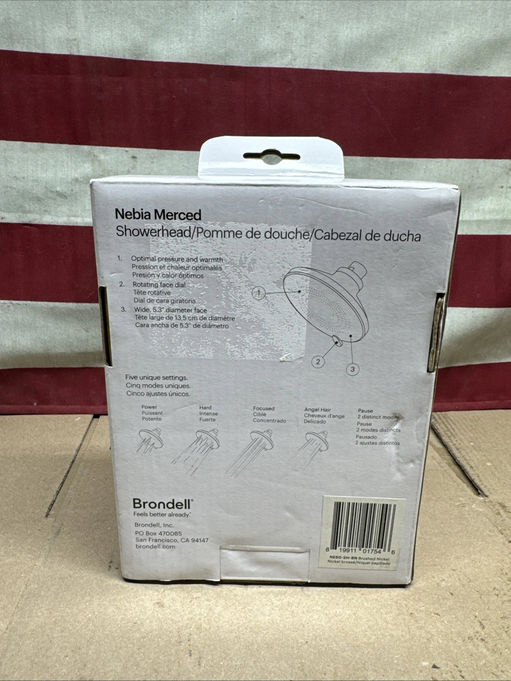 Brondell Nebia Merced 5-Spray 1.5 GPM Showerhead Brushed Nickel