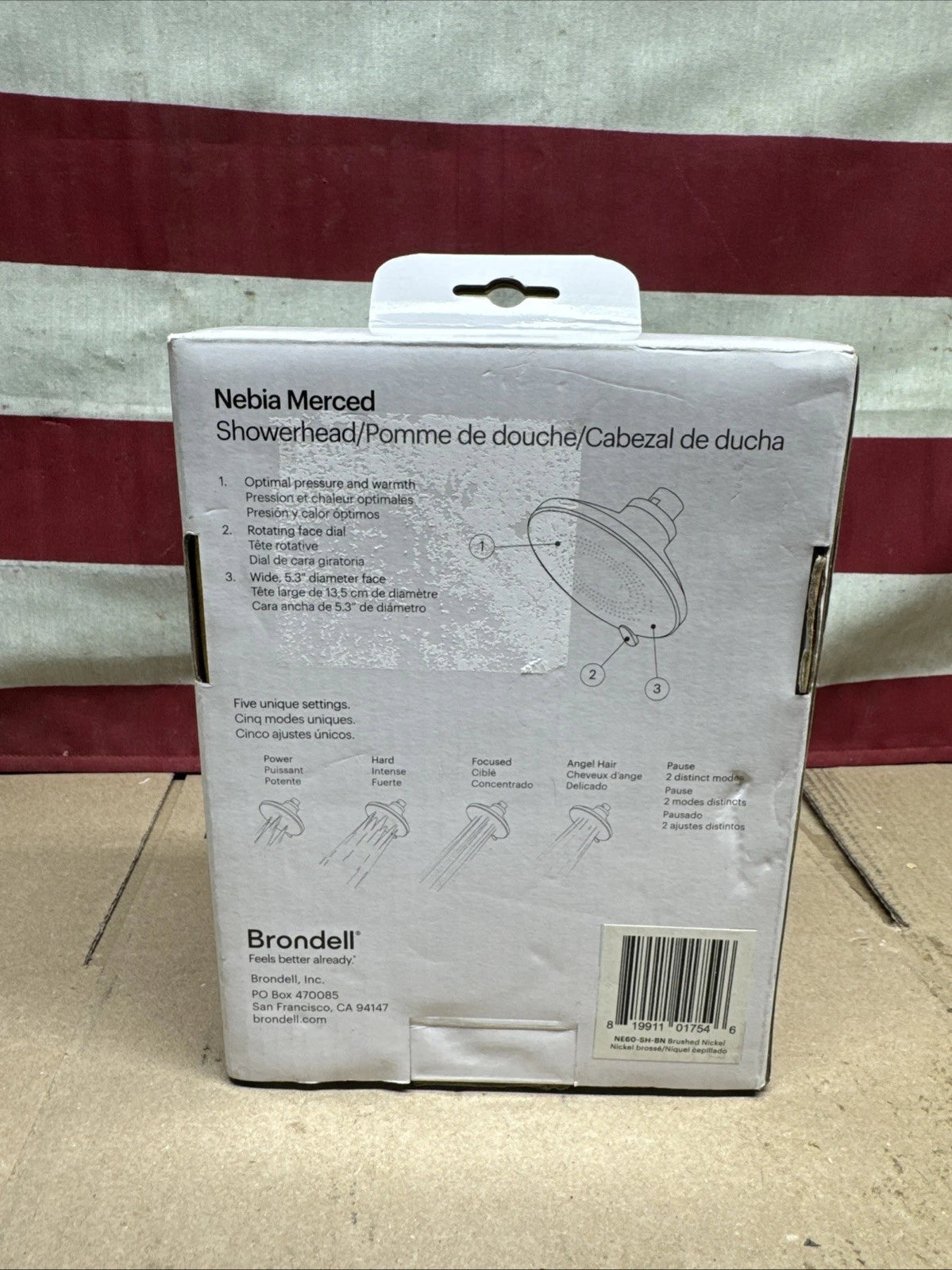 Brondell Nebia Merced 5-Spray 1.5 GPM Showerhead Brushed Nickel