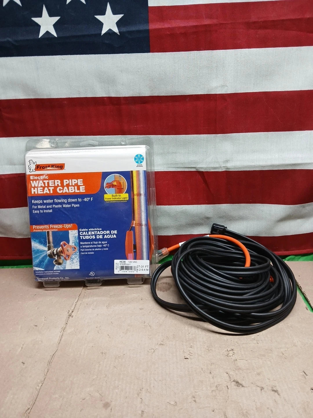 3pck 9-13 Feet Frost King Electric Water Pipe Heat Cable HC30 NEW OB