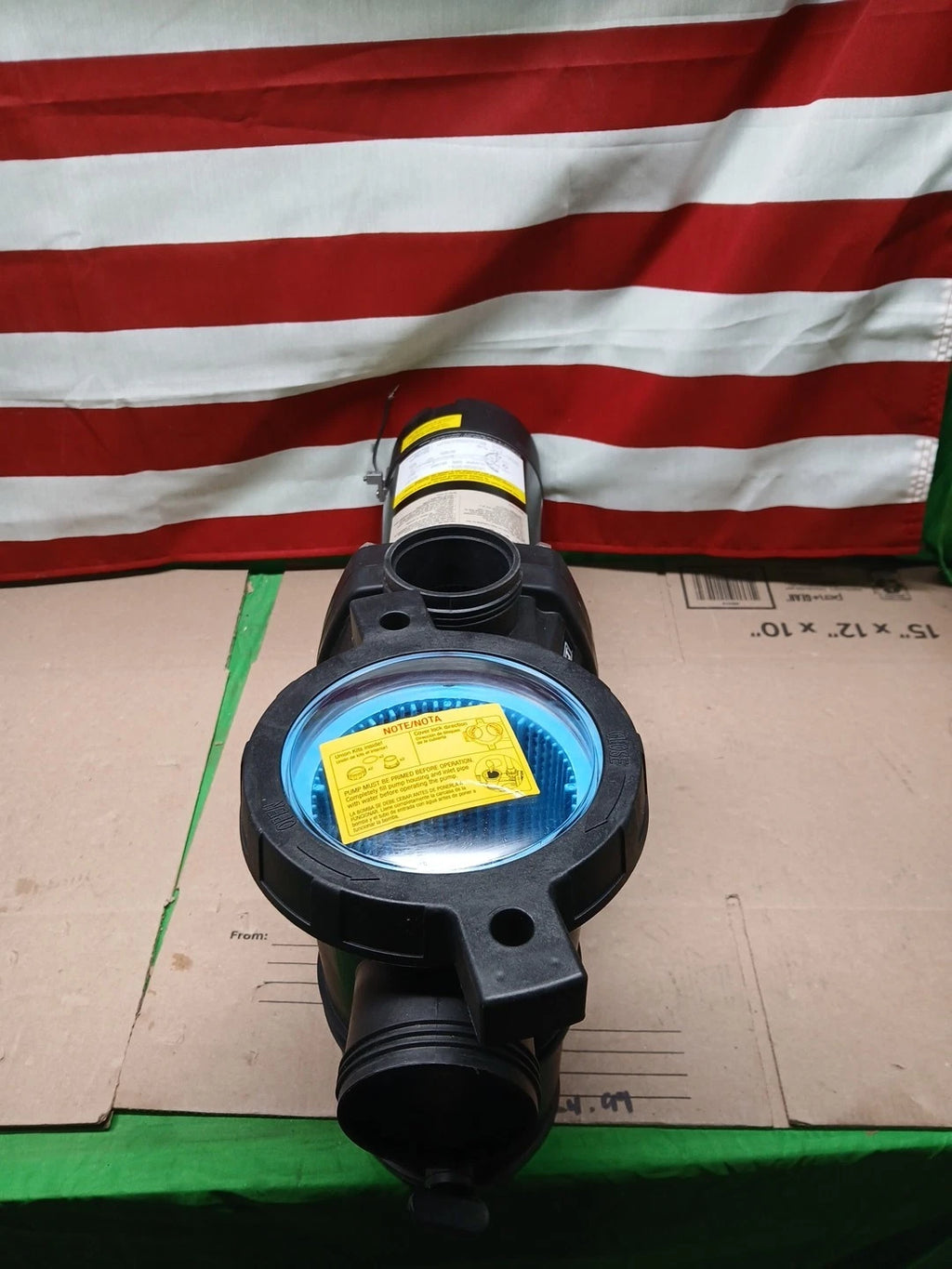 Everbilt Pool Pump Fan-Cooled Motor 1.5 HP 230V Has Unions...