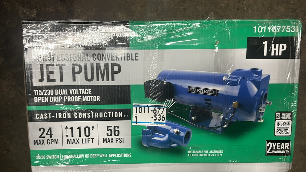 Everbilt HDCWJ10 1HP Professional Convertible Jet Pump NEW OPEN BOX