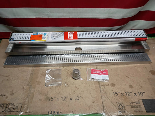 Oatey DLS2360R-d-04 Designline 36" Stainless Steel Shower Drain Square Cover, OB