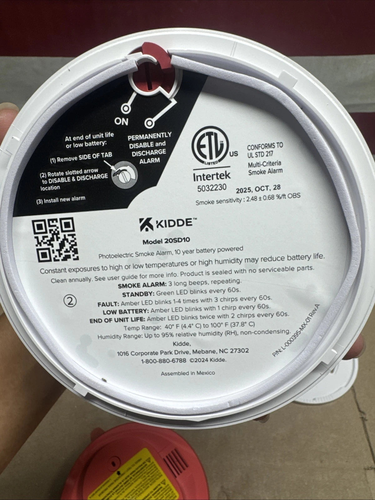 Kidde 20SD10 10-Year Battery Powered Detect Smoke Alarm w/ Photoelectric Sensor