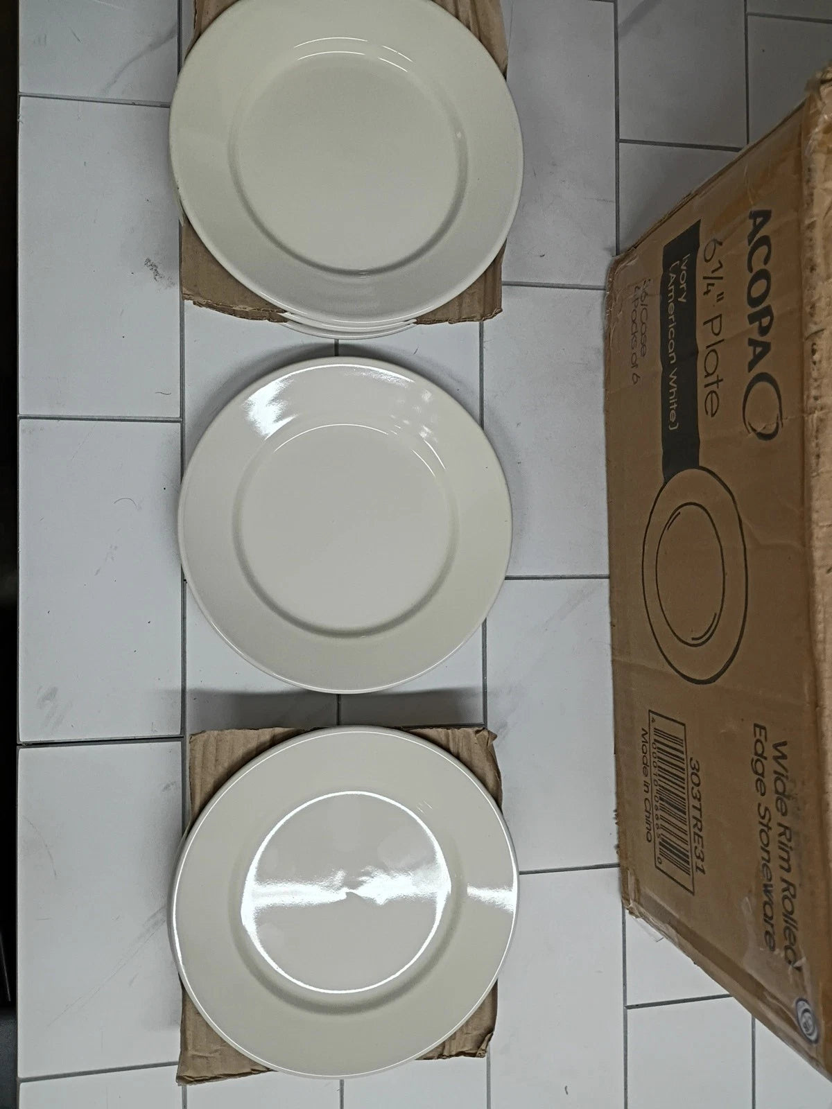 36 Set Acopa Tableware White Bread Plate