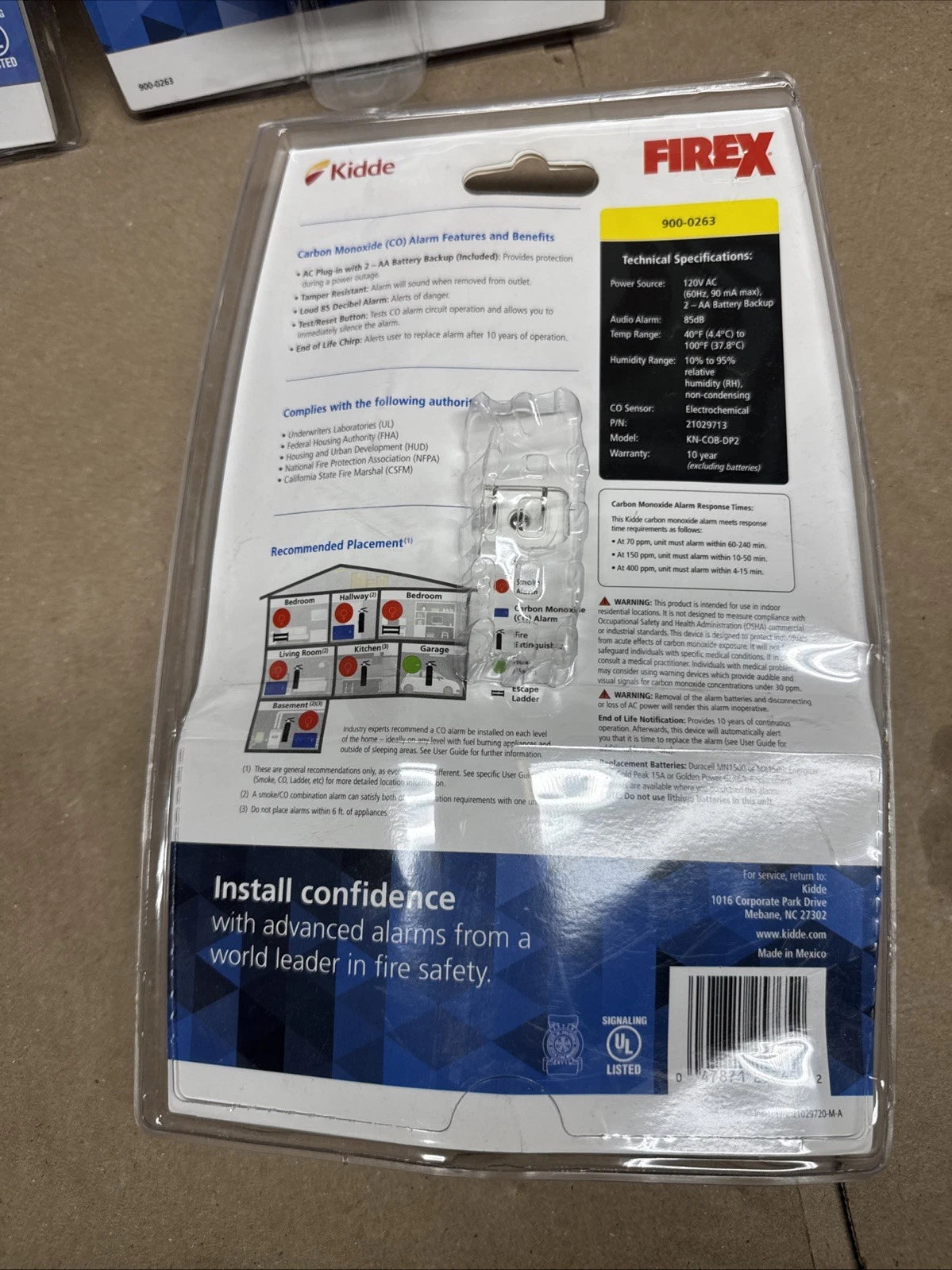 4-Pack Kidde 21027451 Plug In Carbon Monoxide Alarm with Battery Back-Up New