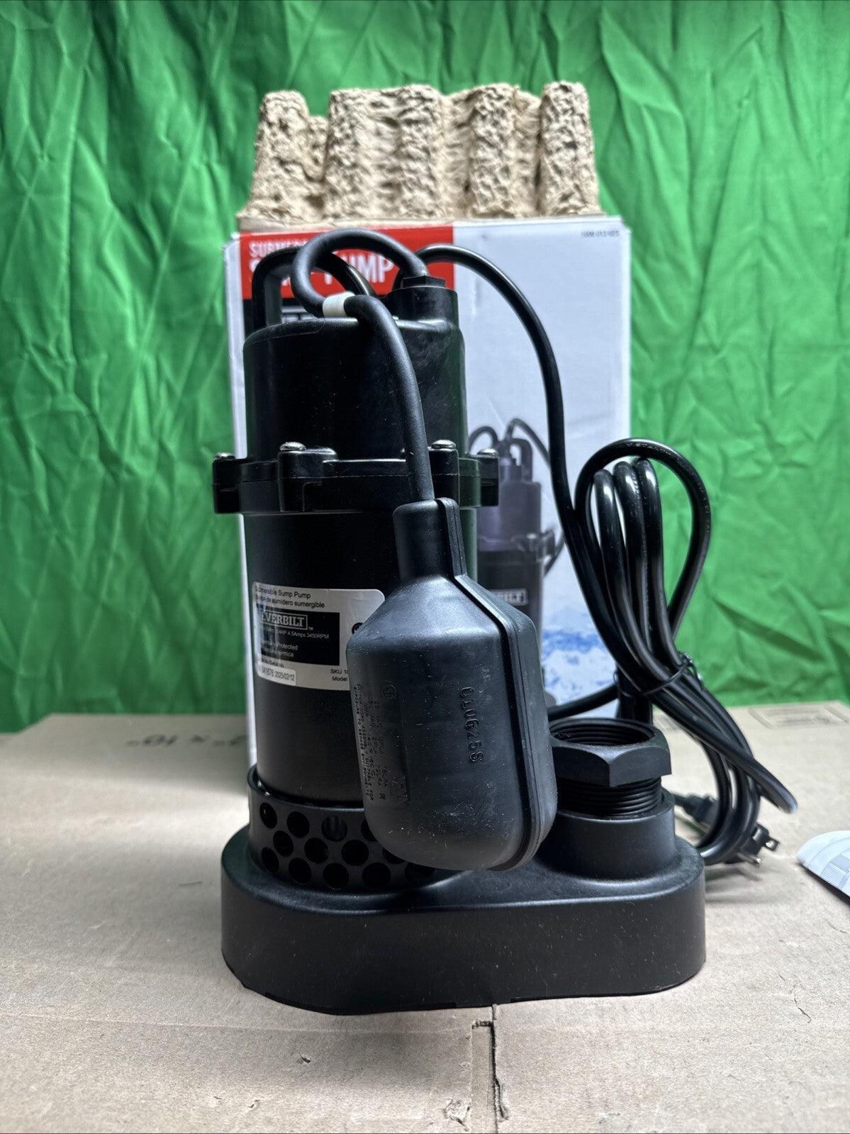 Everbilt 1/4 HP Aluminum Sump Pump w/ Tether Float Switch HDSP25W NEW OPEN BOX—-