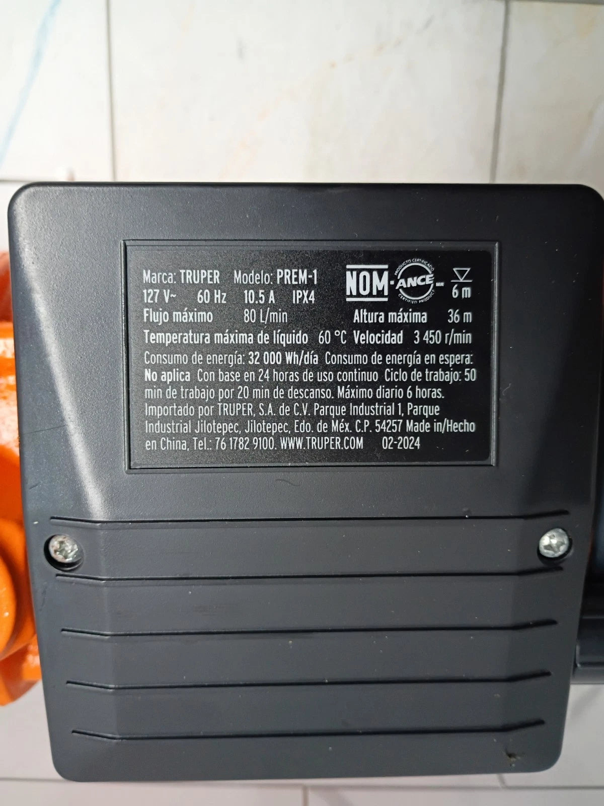 TRUPER PREM-1 750W 1 HP Pressure Pump Open Box Read Description
