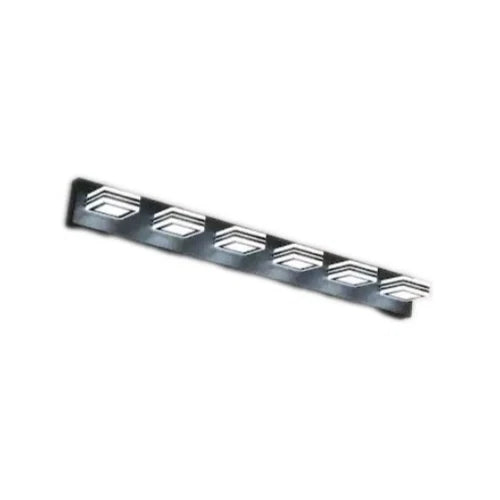 JUSHENG 39 in. 6-Light Matte Black Bathroom LED Vanity Light with Dimmable 5500K
