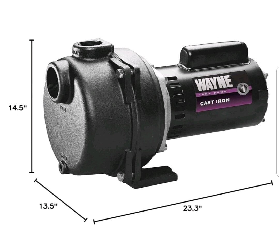 Wayne 1-1/2 HP Cast Iron Quick-Prime Lawn-Sprinkler Pump. NOB..