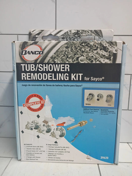 2pk Danco 39620 Tub & Shower Trim Kit Sayco Faucets 3 Handle Chrome Open Box.