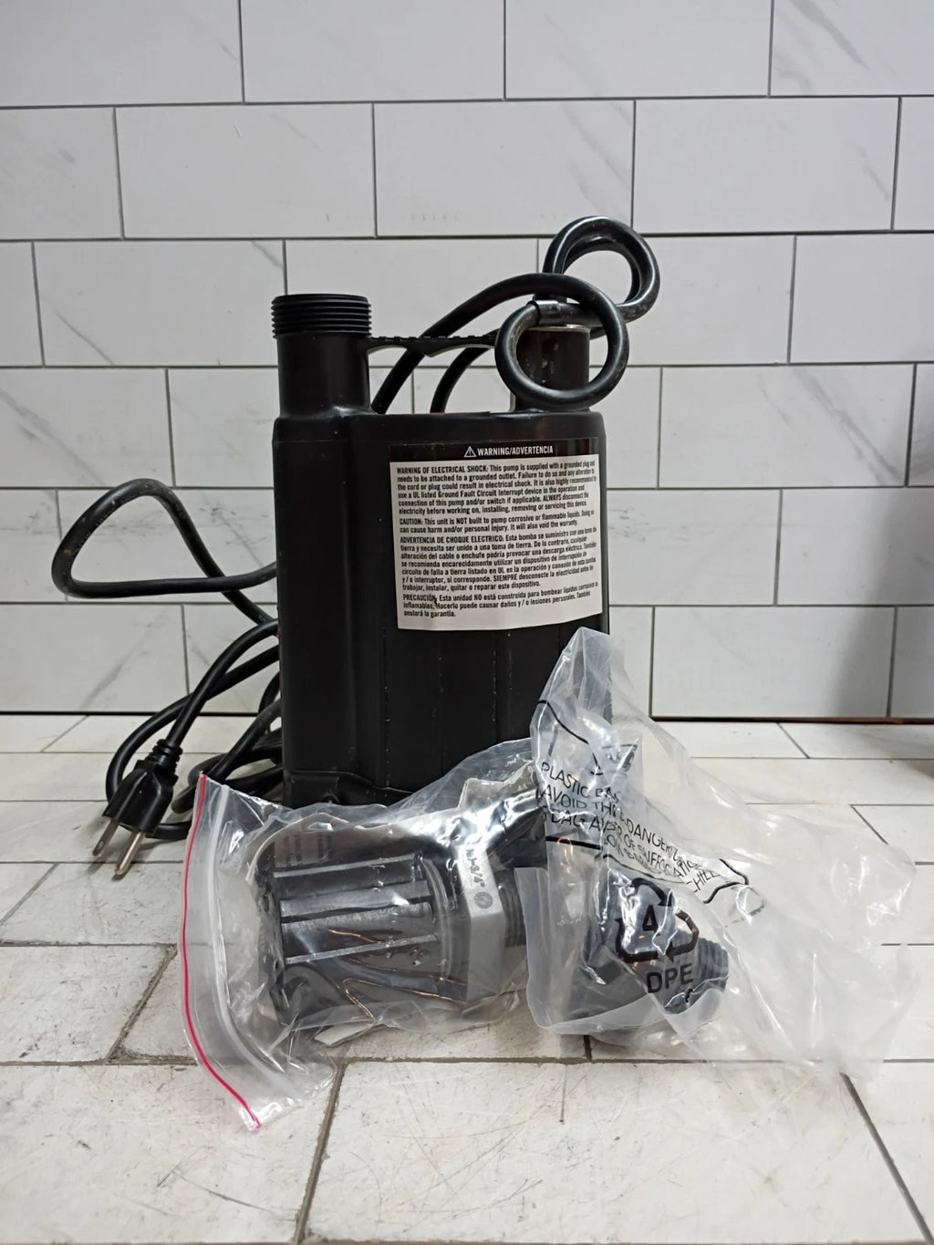 Everbilt HDSP33W 1/3 HP Corrosion Resistant Aluminum Sump Pump Tether Switch