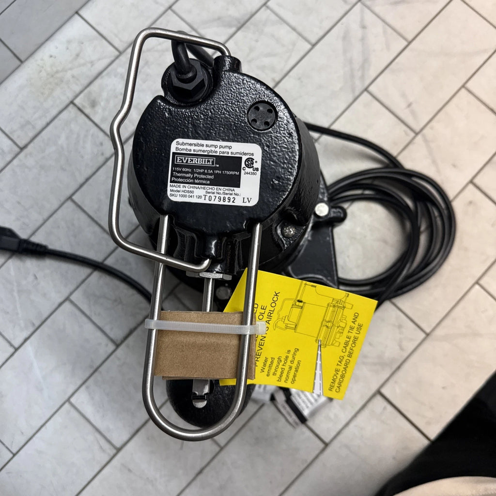 Everbilt HDS50- 1/2 HP Cast Iron Sump Pump W/ Vertical Float Switch NEW OPEN BOX
