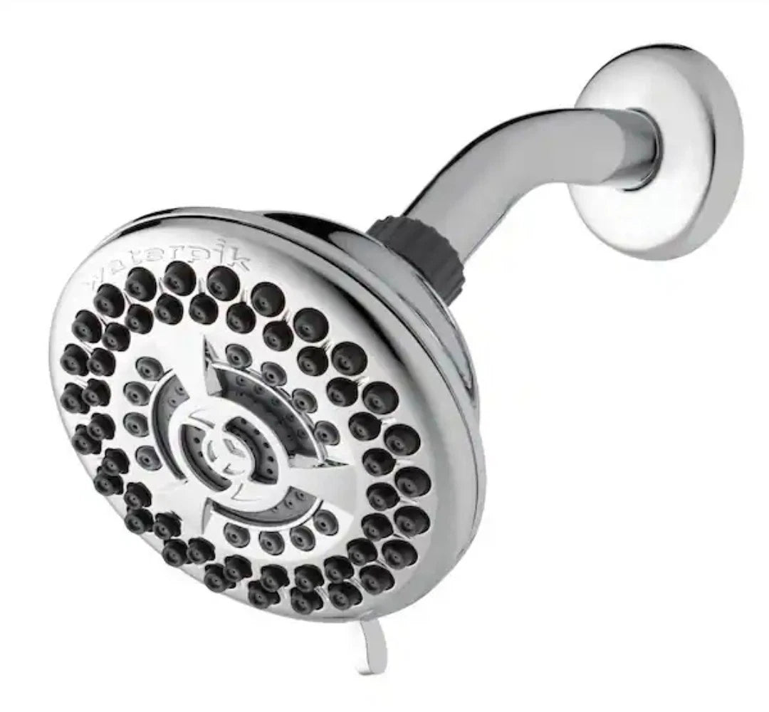 Waterpik Fixed Shower Head 9 Spray Single Wall Mount Chrome Finish - YAT-933E