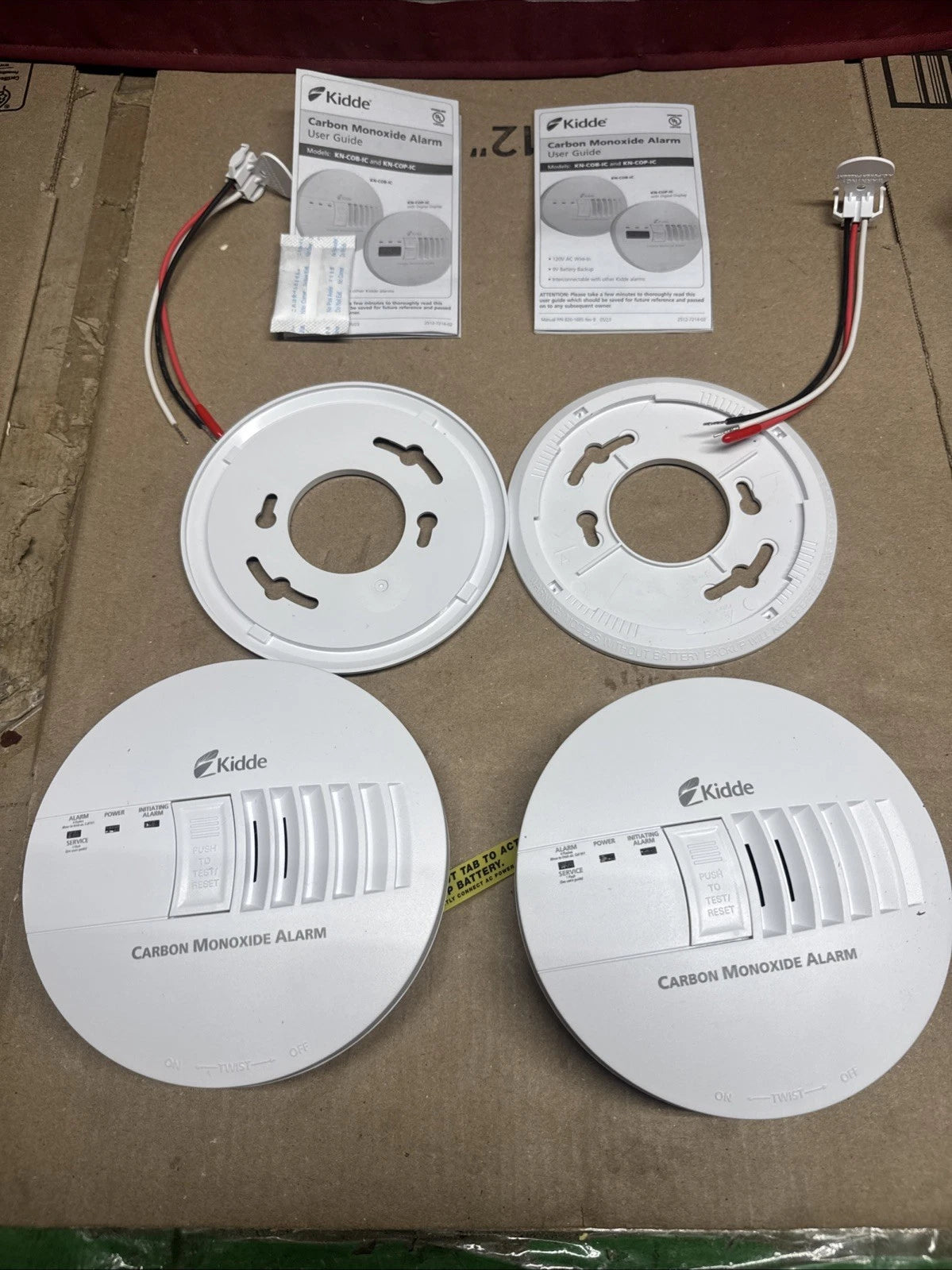 2 Pack Kidde Firex Hardwired Carbon Monoxide Detector w/LED, 9V Backup Battery