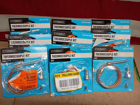 9-Pack Everbilt EBTC-24, Gas Water Heater Thermocouple 24" Open Box,