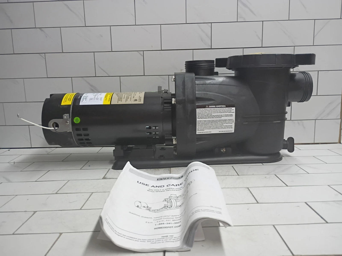 Everbilt SPP10002-2SP 1HP Pool Pump 2 Speed 230V ***NO UNIONS*** OPEN BOX