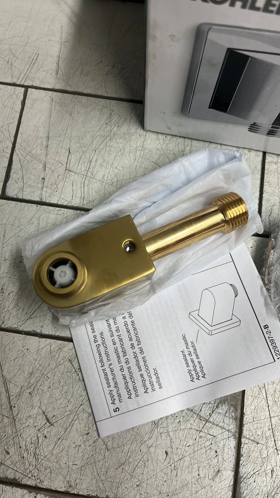 Kohler 98351-2MB Supply Elbow 1/2" Brass Check Valve-modern Brass open box