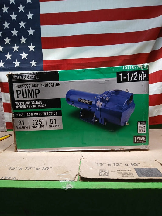 Everbilt 1-1/2 HP Cast Iron Lawn Irrigation Pump 115 /230 Dual Voltage FOR PARTS