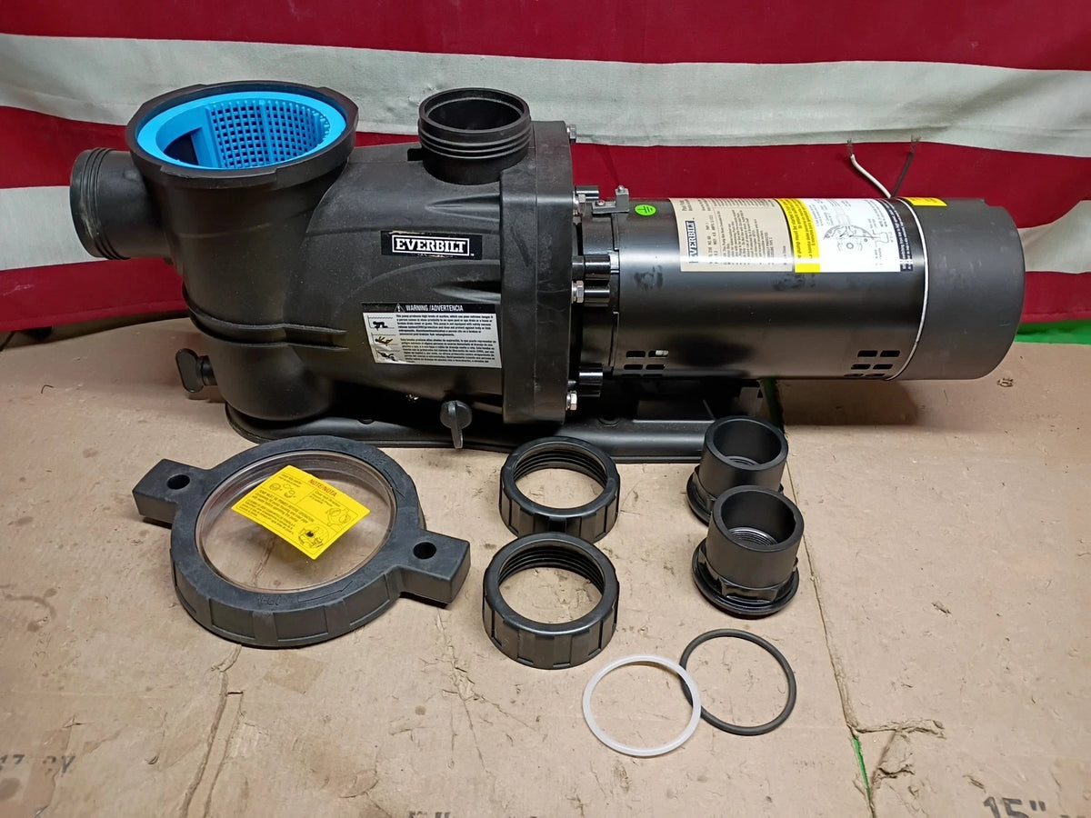 Everbilt 1HP 2 Speed Pool Pump 230 Volt Motor Above In ground Water 75 GPM, OB,