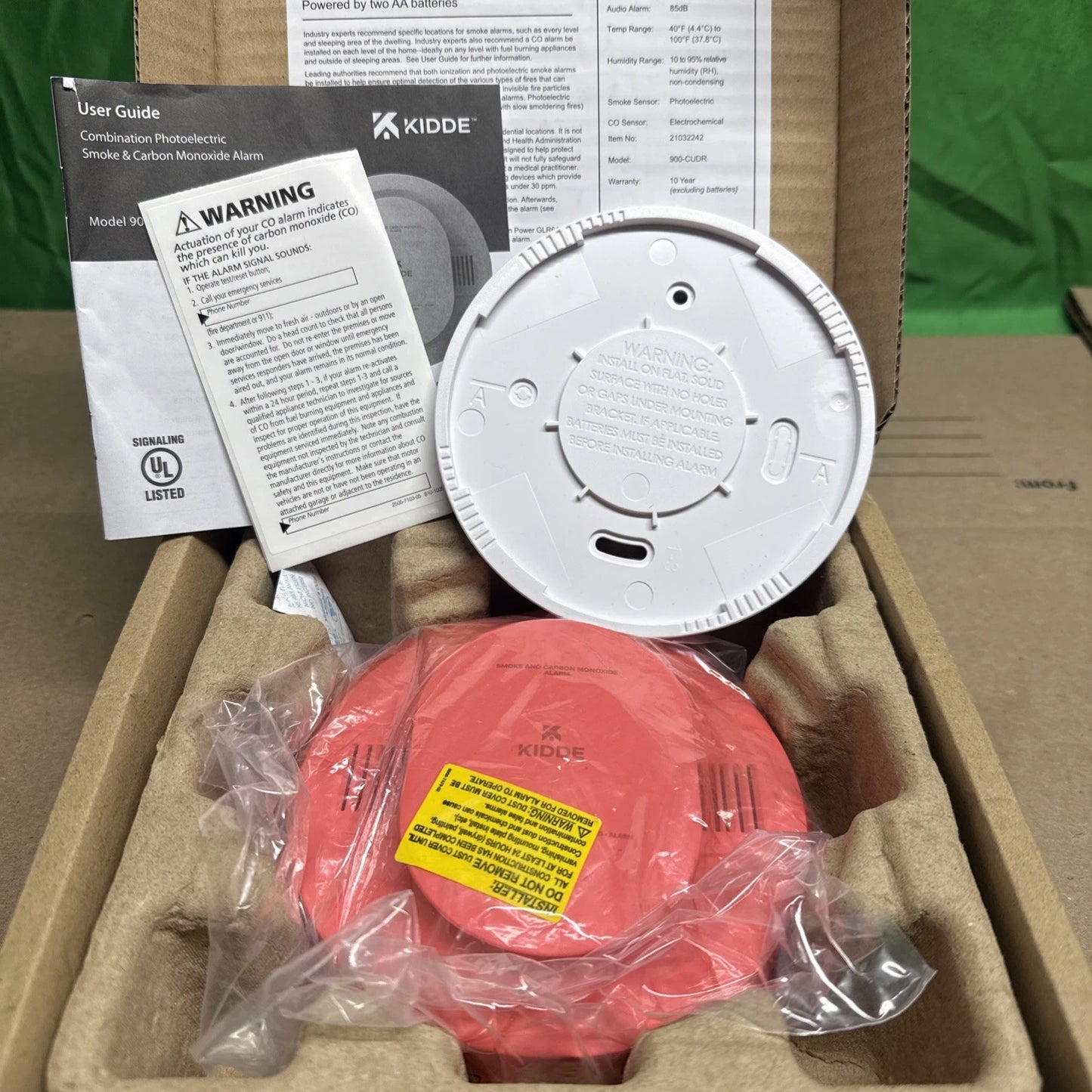 Kidde Smoke & CO Detector, AA Battery, LED, Apr 2023 (900-CUDR)
