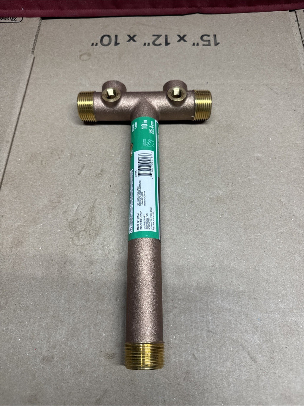 EVERBILT 10 in. Brass Dual Threaded Tank Tee 1" NEW