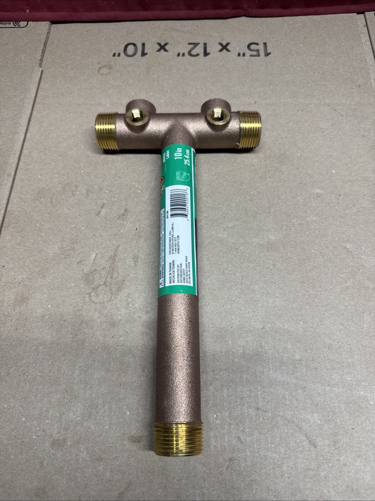 EVERBILT 10 in. Brass Dual Threaded Tank Tee 1" NEW