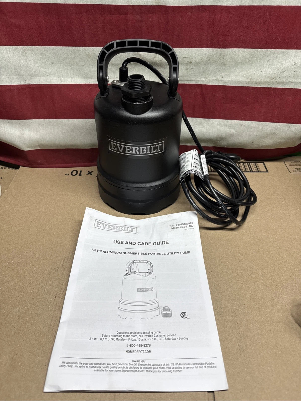 Everbilt 1/3 HP Submersible Aluminum Utility Pump