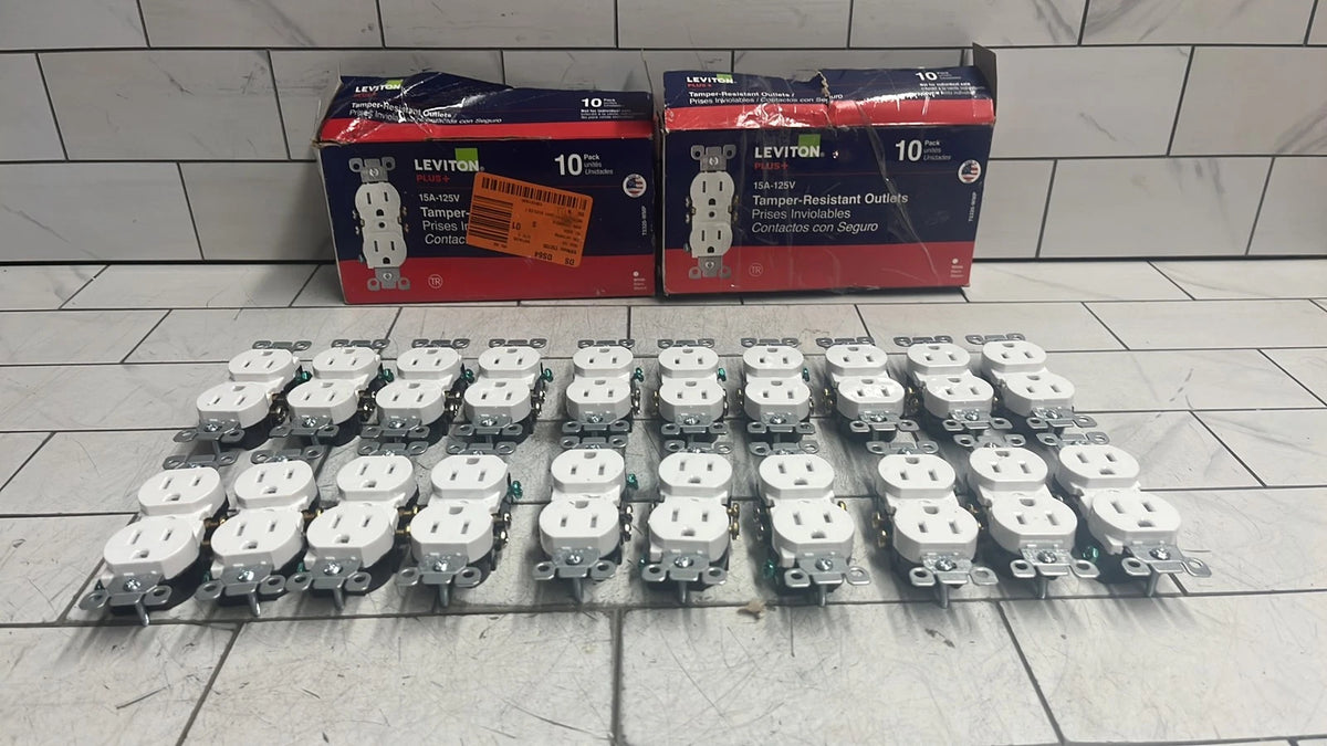 20PK Leviton T5320-WMP Plus 10 White Tamper-Resistant Outlet