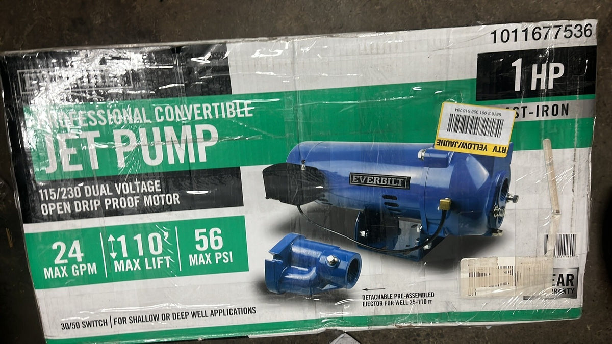 Everbilt HDCWJ10, 1 HP Professional Convertible Jet Pump PARTS ONLY