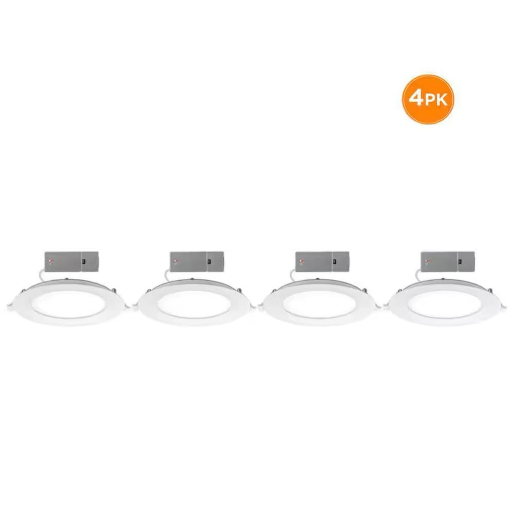 4PACK Commercial Electric 6” Color Changing LED Recessed Kit - 53807101A (White)