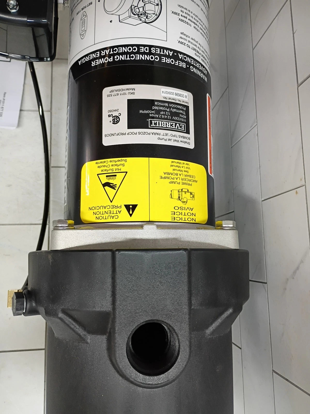 Everbilt HDSWJ5P 1/2 HP Shallow Well Jet Pump Open Box