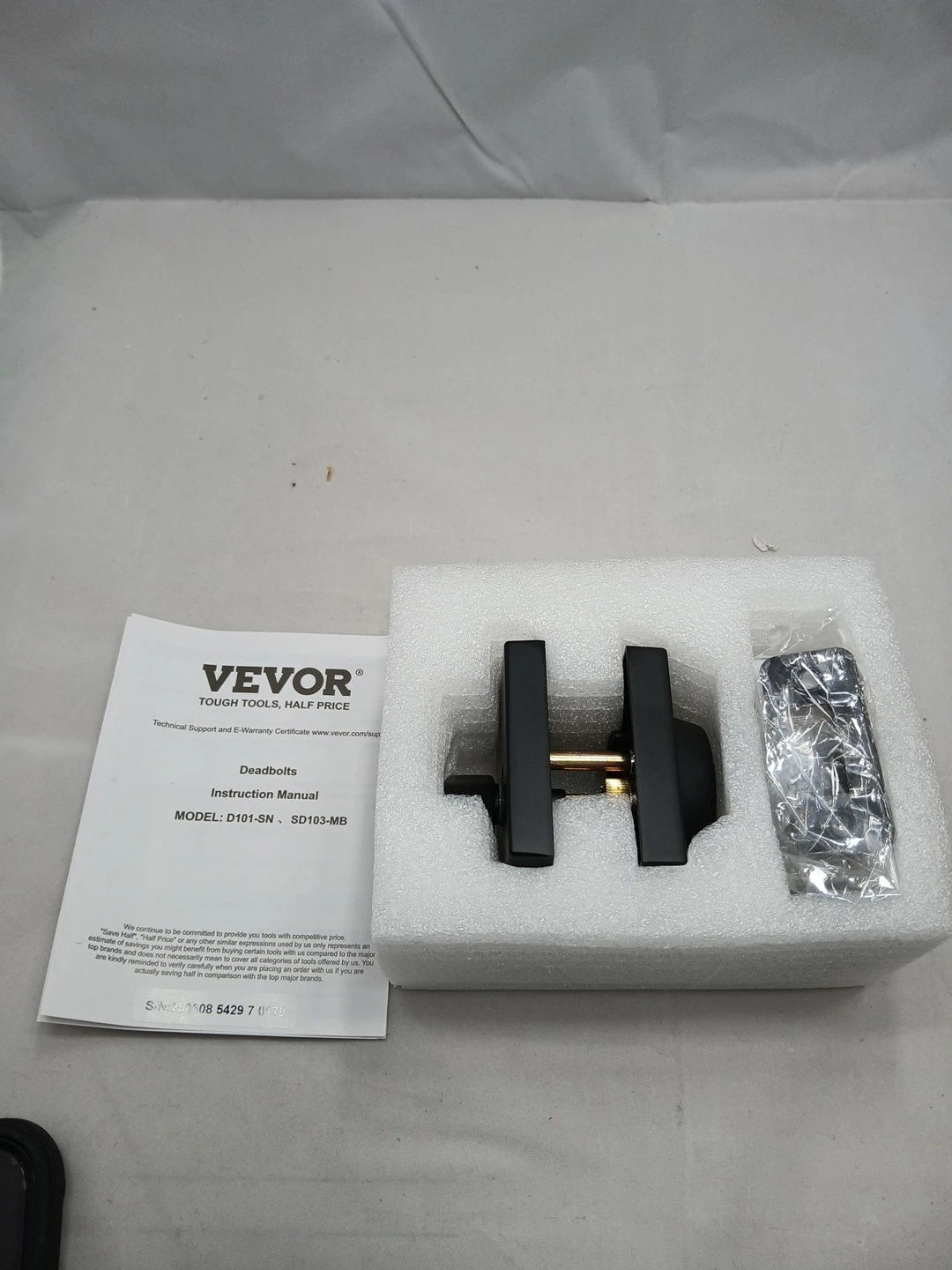 Vevor Deadbolt Lock, Square Single Cylinder Dead Bolt, Keyed 1 Side