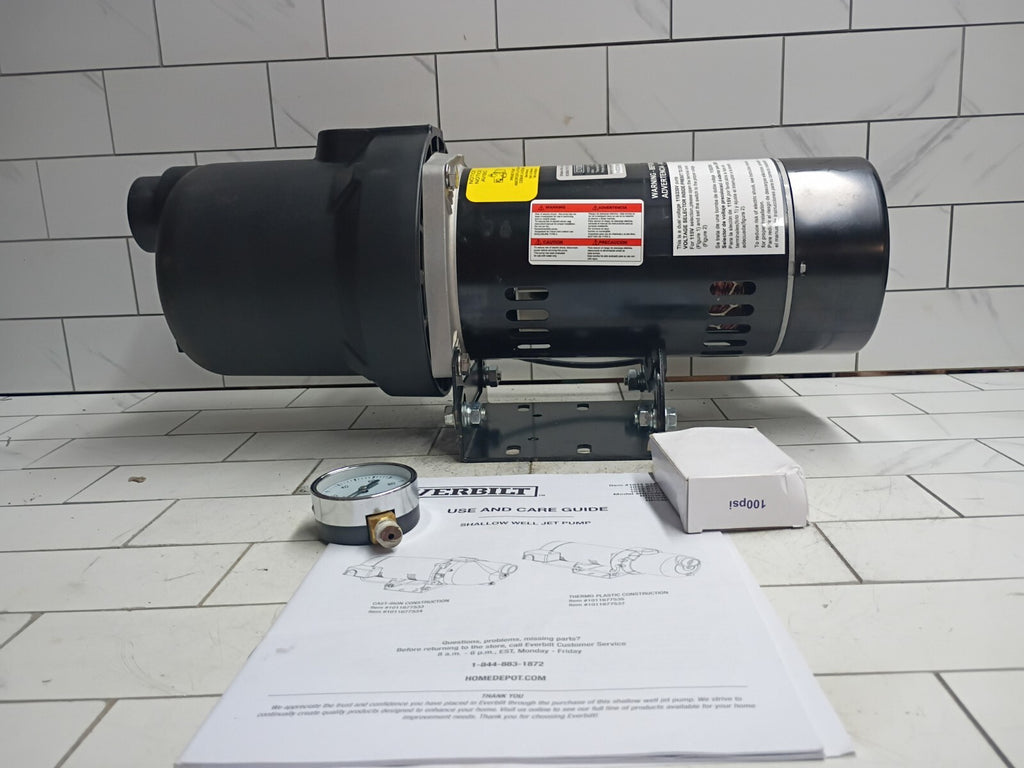 Everbilt HDSWJ5P 1/2 HP Plastic Shallow Well Jet Pump New Open Box