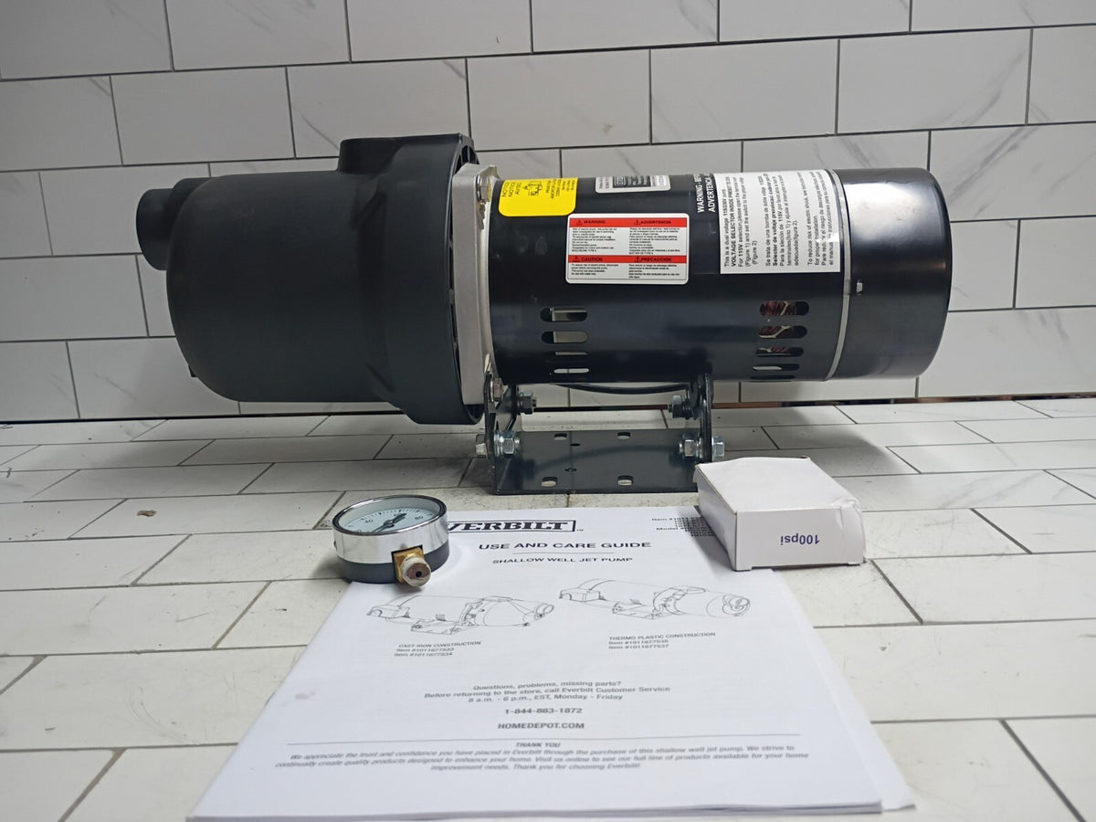 Everbilt HDSWJ5P 1/2 HP Plastic Shallow Well Jet Pump New Open Box
