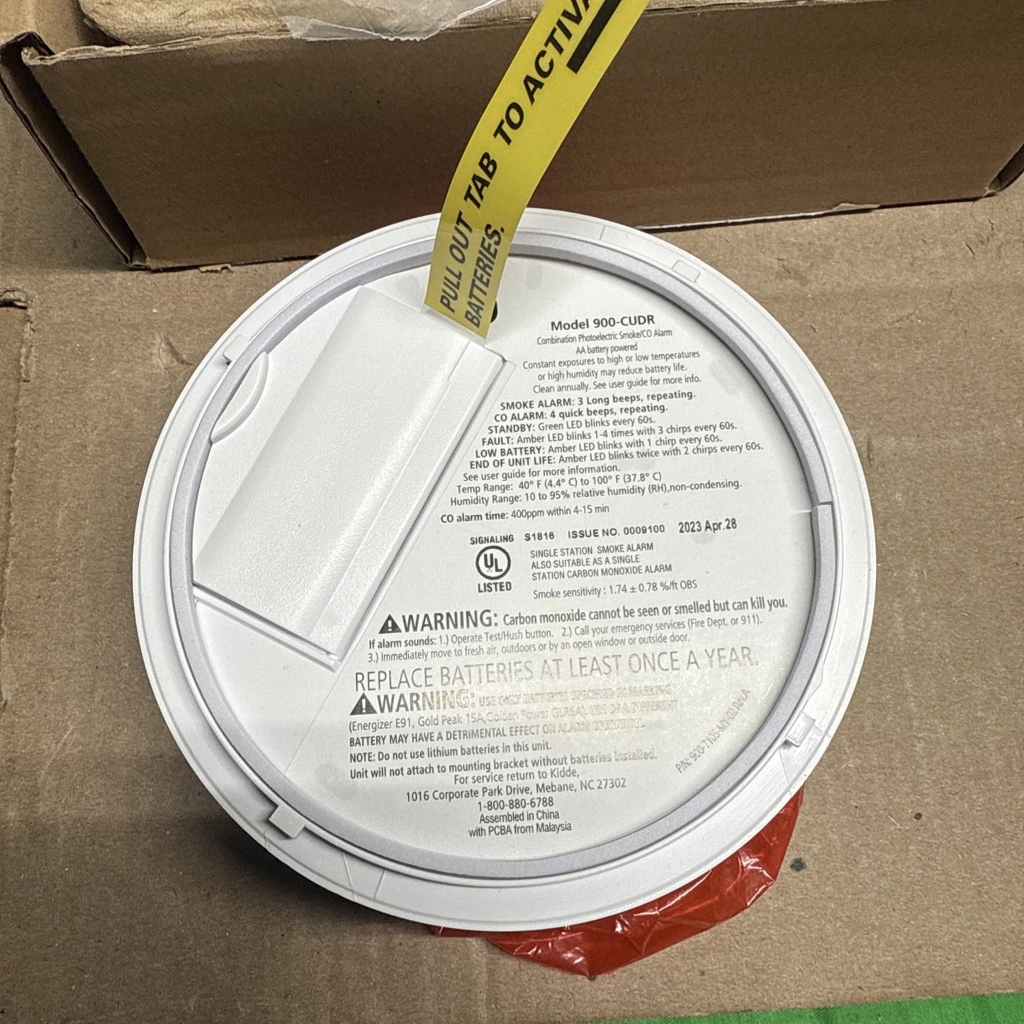 Kidde Smoke & CO Detector, AA Battery, LED, Apr 2023 (900-CUDR)