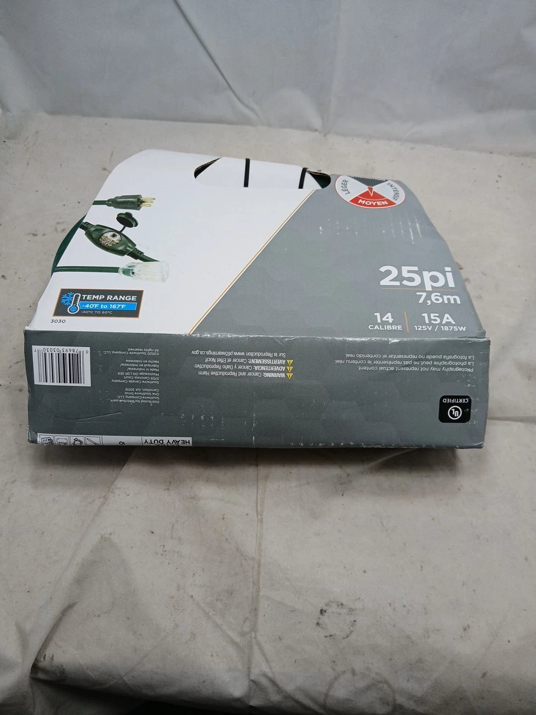 Woods 25 ft 14/3 Multi-Outlet Garden Outdoor Medium Duty Extension Cord Green OB