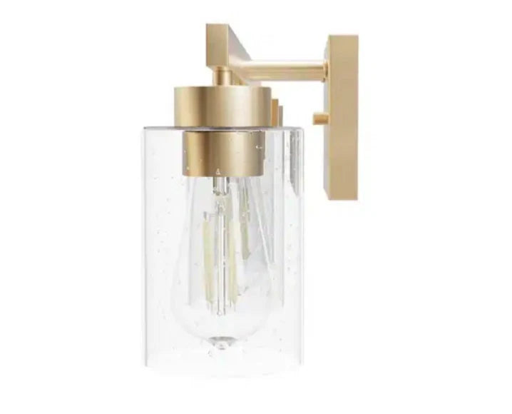 Hunter Hartland 22 in. 3-Light Alturas Gold Vanity Light with Clear Seeded Glass