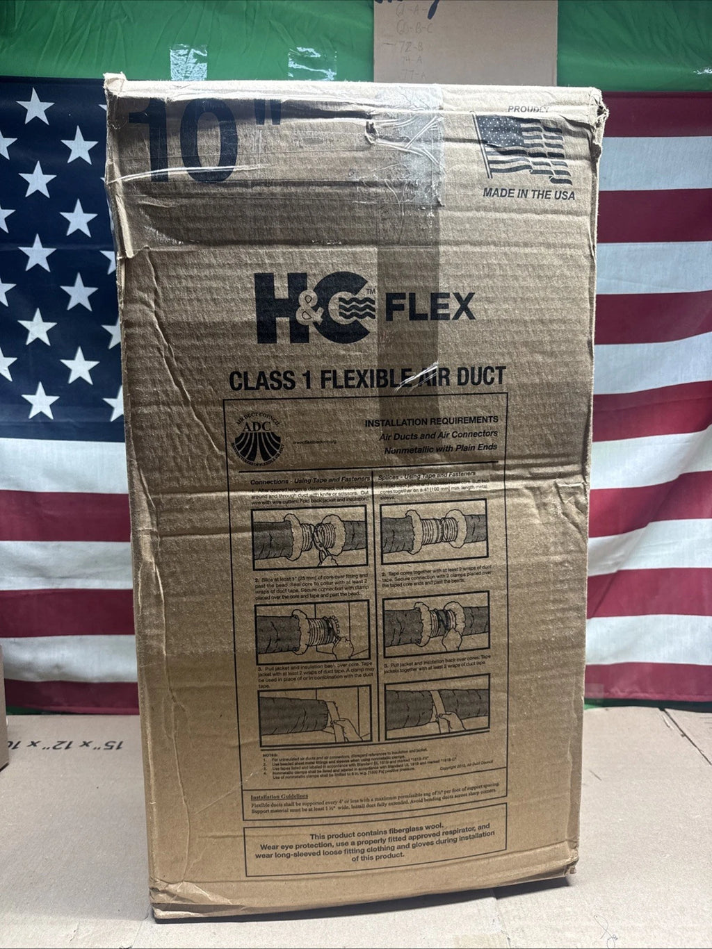 H&C FLEX 10 in. x 25 ft. Class 1 Insulated Flexible Air Duct R6 Silver Jacket