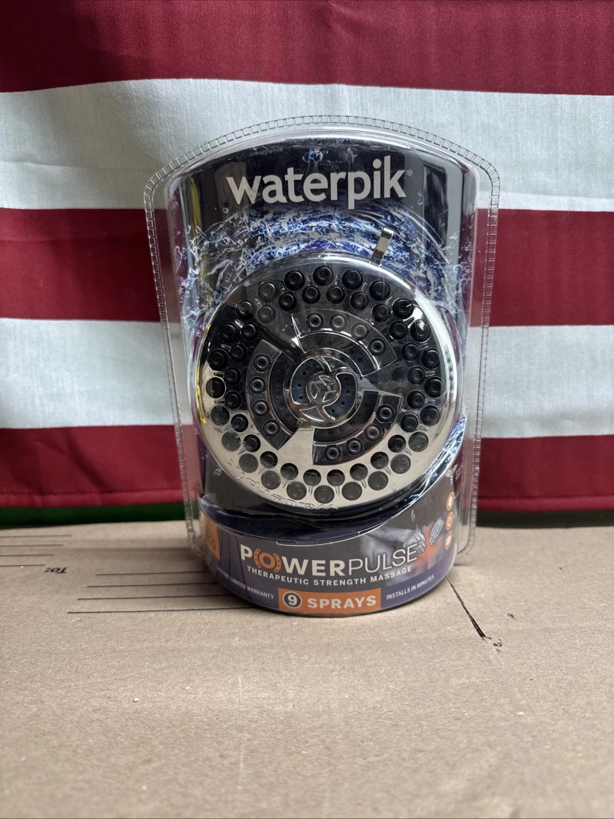 Waterpik Fixed Shower Head 9 Spray Single Wall Mount Chrome Finish - YAT-933E