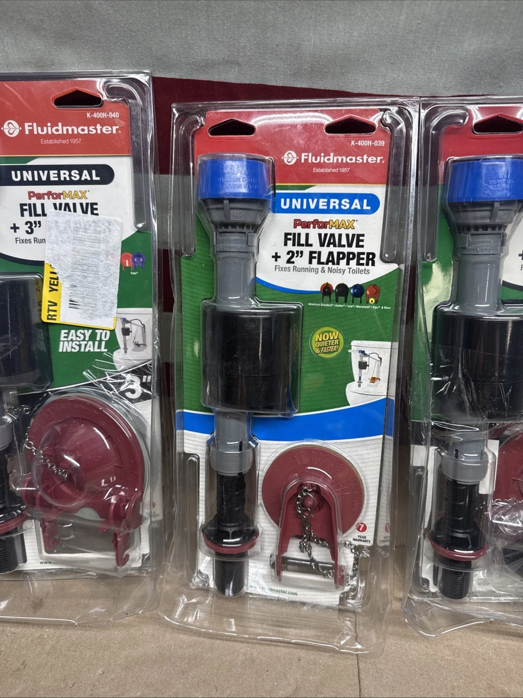 LOT Of 4 Fluidmaster PerforMAX Fill Valve and 3-Inch Flapper Toilet Repair