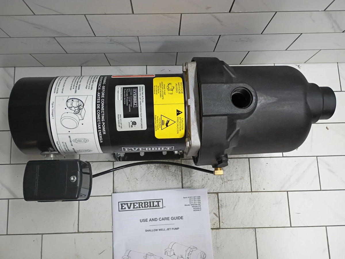 Everbilt HDSWH5P 1/2 HP Plastic Shallow Well Jet Pump New Open Box