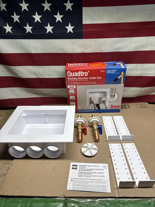 Oatey Washing Machine Outlet Box W/ 1/2” Ball Valves And Hammer Arresters NOB