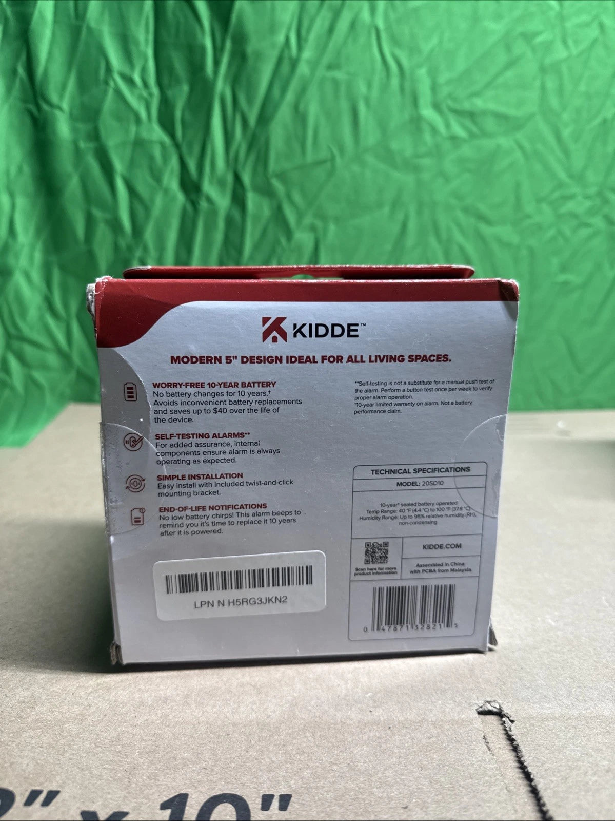 2 PACK Kidde Smoke Detector 10-Year Battery Powered LED Warning Light 20SD10