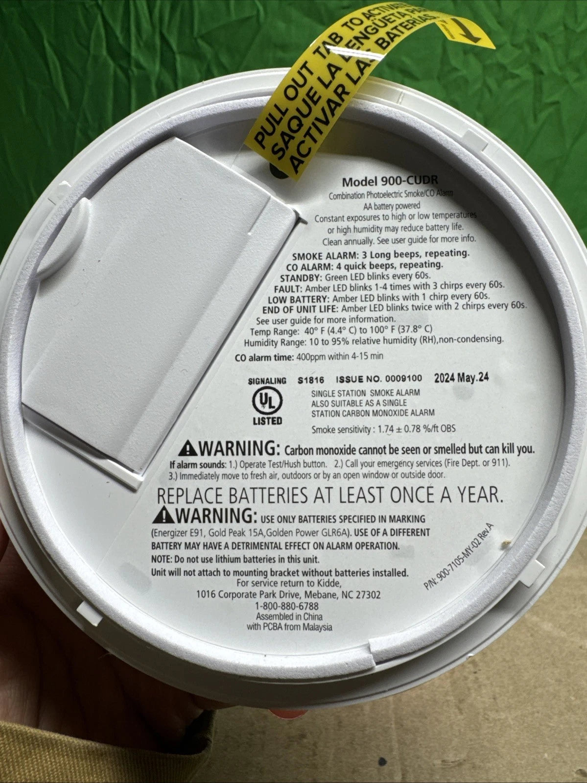 Kidde Smoke & Carbon Monoxide Detector, AA Battery Powered, LED Warning Light.