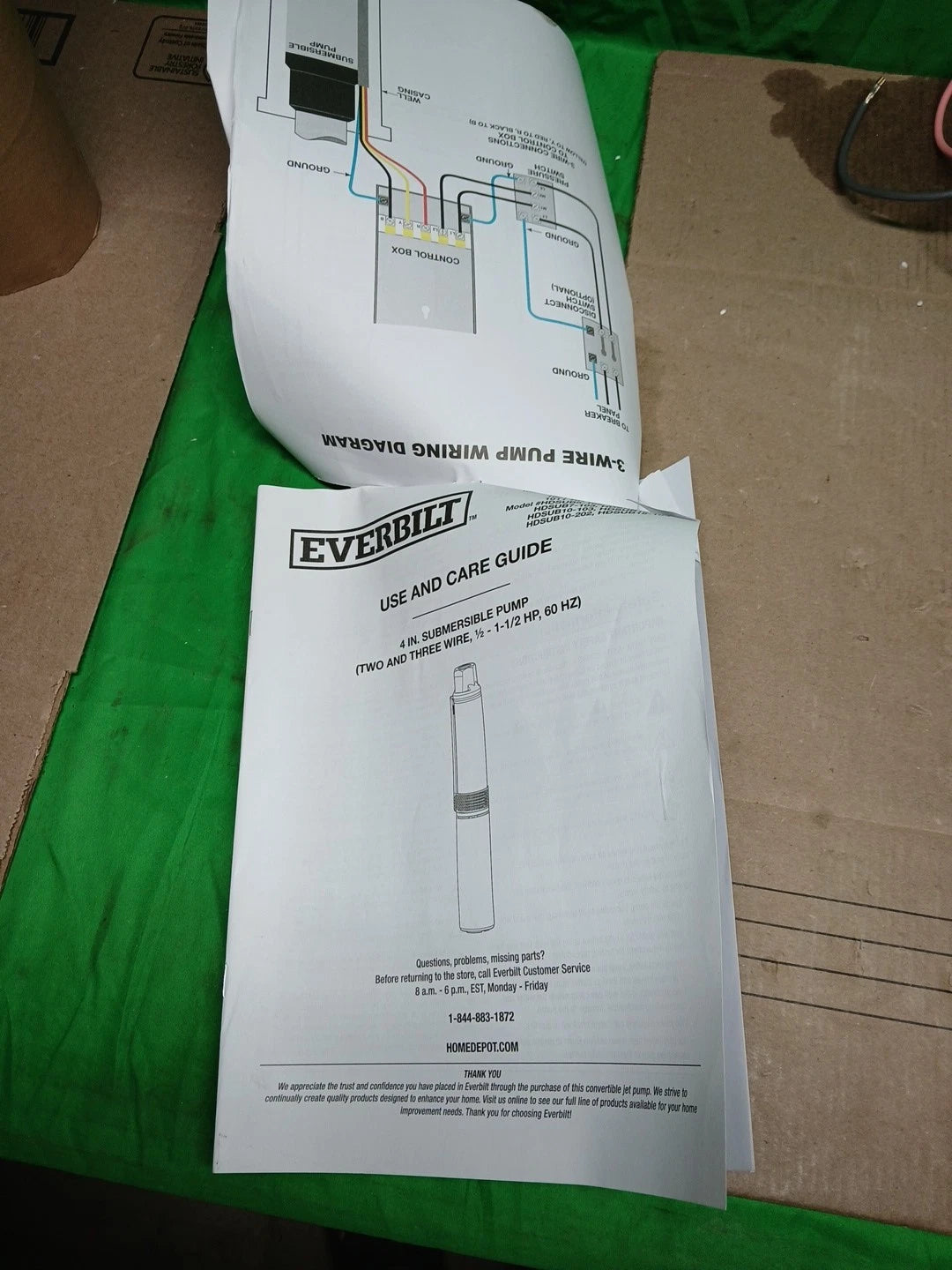 Everbilt 1 HP Submersible 3-Wire Motor 20-GPM Deep Well Potable Water Pump
