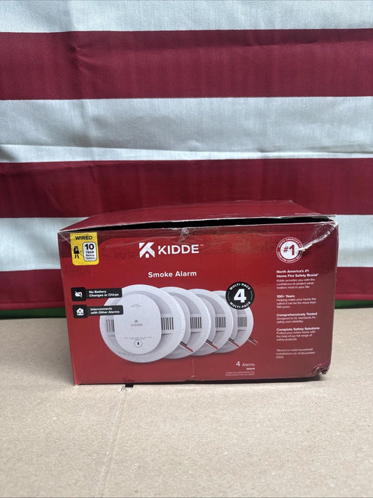 Kidde Smoke Alarm Model 20SA10 Hard Wired Detector 10 Year battery 4 Pack